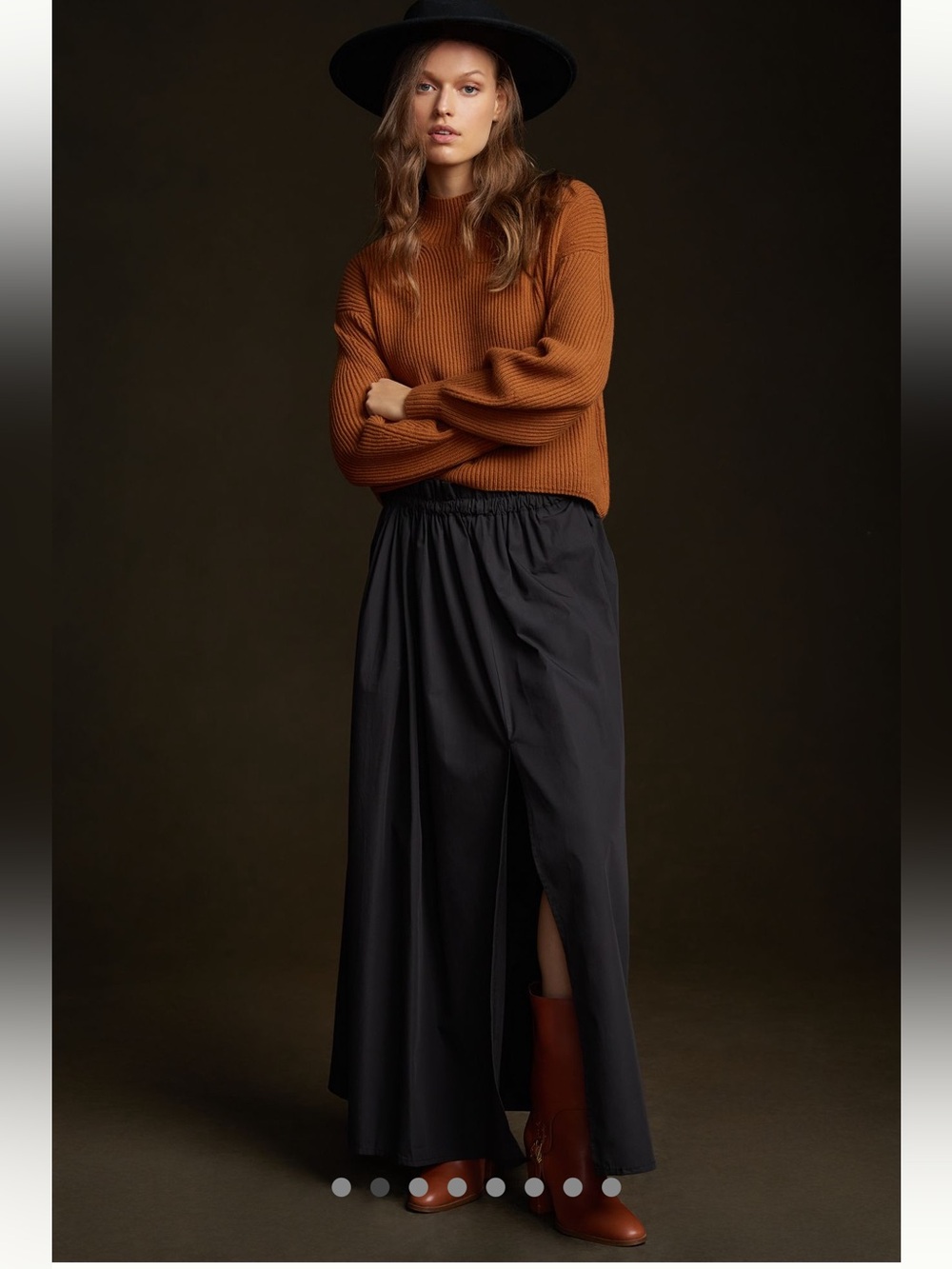 By Anthropologie poplin maxi skirt